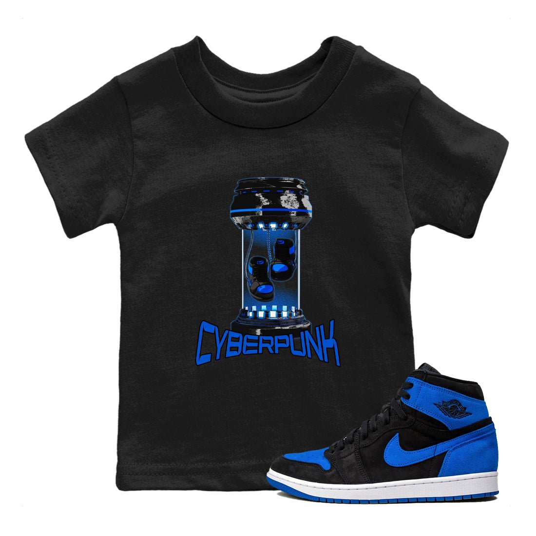 1sRoyal Reimagined shirt to match jordans Cyberpunk sneaker tees 1sRoyal Reimagined SNRT Sneaker Release Tees Baby Toddler Black 1 T-Shirt