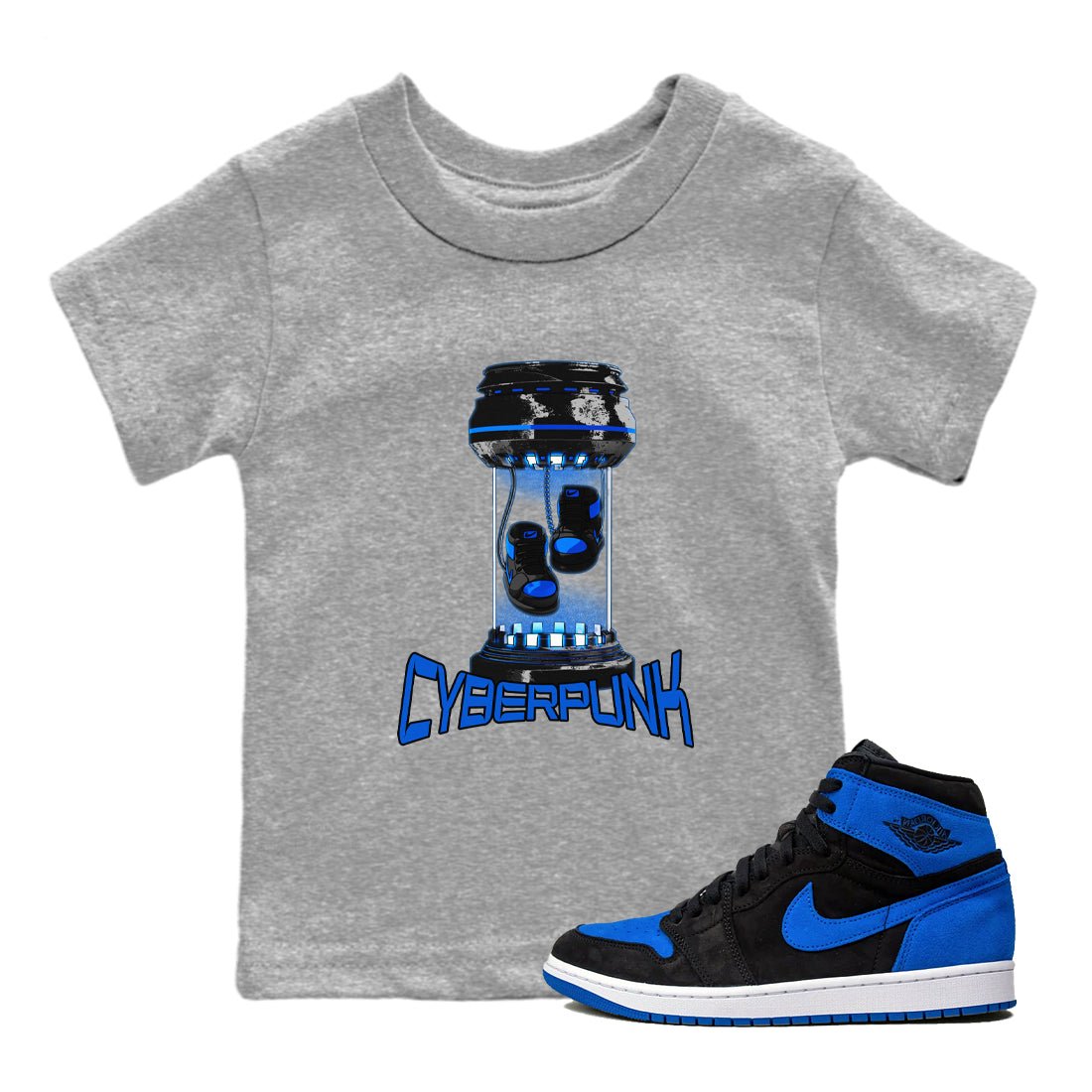 1sRoyal Reimagined shirt to match jordans Cyberpunk sneaker tees 1sRoyal Reimagined SNRT Sneaker Release Tees Baby Toddler Heather Grey 1 T-Shirt
