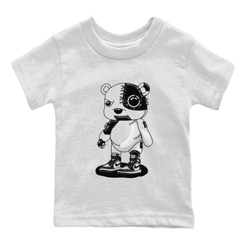 Air Jordan 1 Black White Sneaker Match Tees Cyborg Bear Sneaker Tees Air Jordan 1 Black White Sneaker Release Tees Kids Shirts