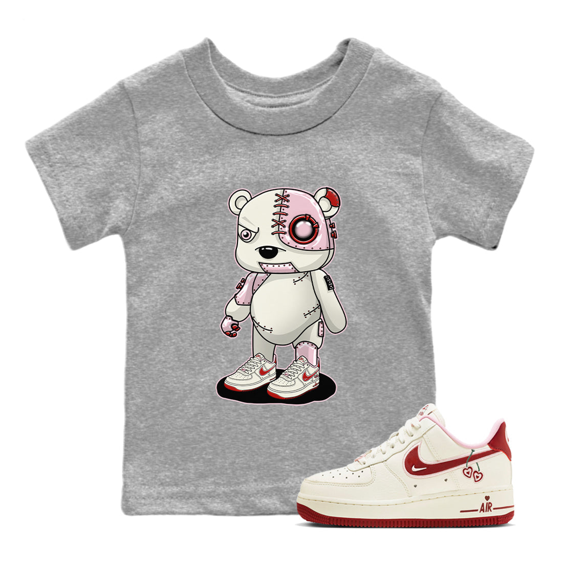 Air Force 1 Valentines Day Sneaker Match Tees Cyborg Bear Sneaker Tees Air Force 1 Valentines Day Sneaker Release Tees Kids Shirts