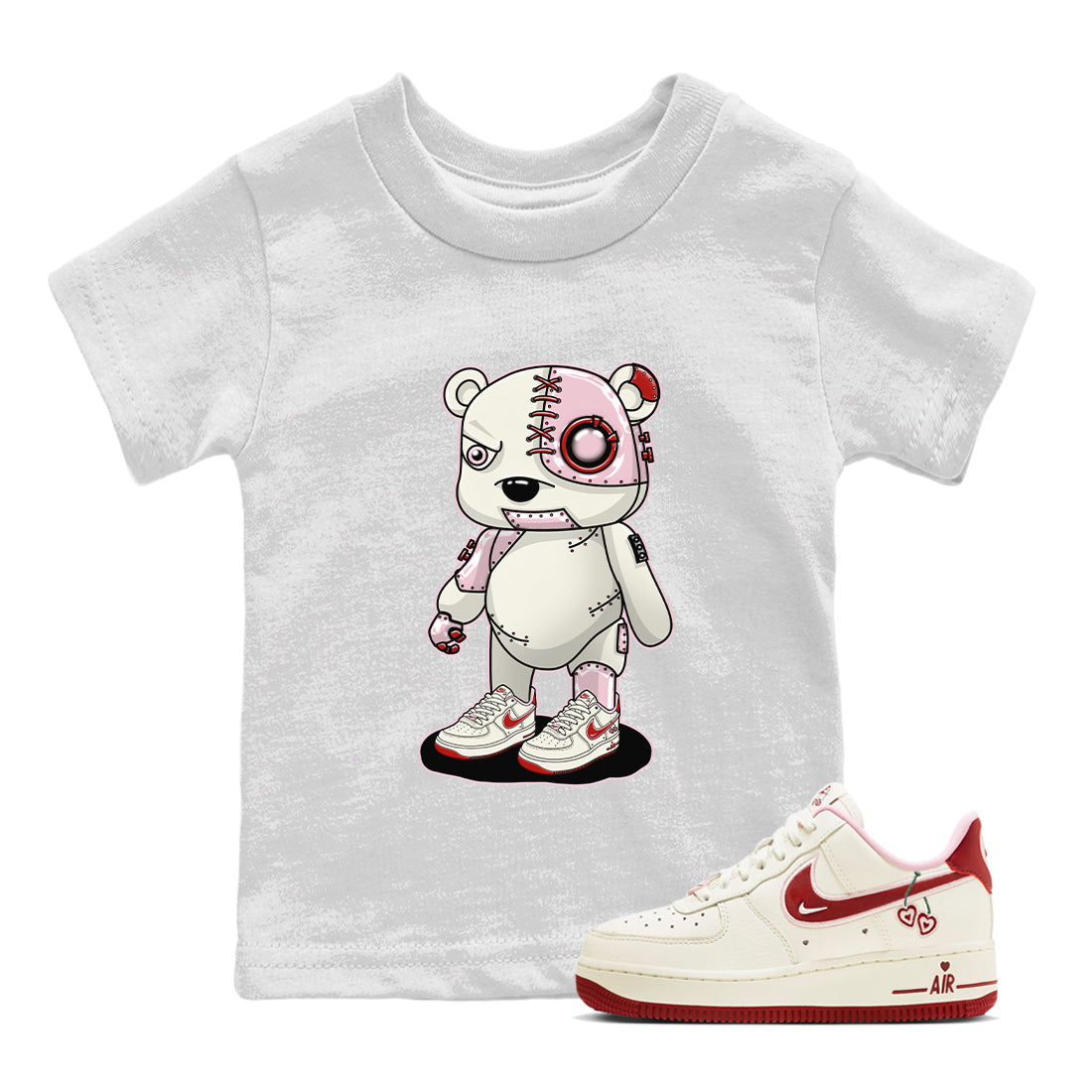 Air Force 1 Valentines Day Sneaker Match Tees Cyborg Bear Sneaker Tees Air Force 1 Valentines Day Sneaker Release Tees Kids Shirts