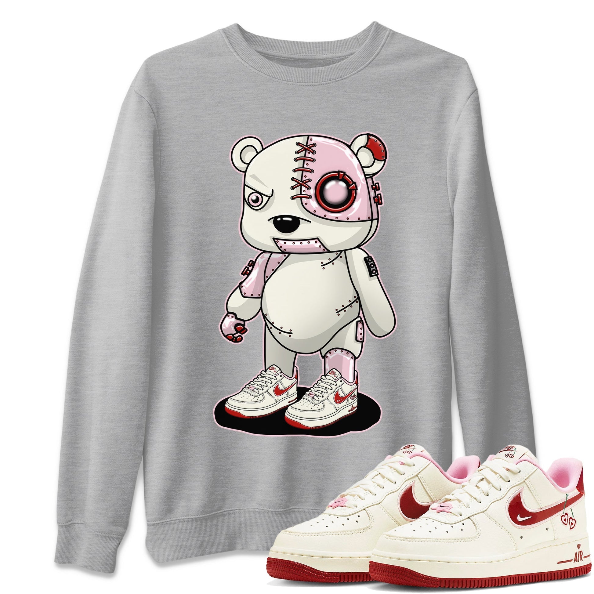Air Force 1 Valentines Day Sneaker Match Tees Cyborg Bear Sneaker Tees Air Force 1 Valentines Day Sneaker Release Tees Unisex Shirts