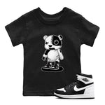 1s Black White shirt to match jordans Cyborg Bear sneaker tees Air Jordan 1 Black White SNRT sneaker release tees baby toddler Black 1 cotton Shirt