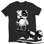 1s Black White shirt to match jordans Cyborg Bear sneaker tees Air Jordan 1 Black White SNRT Sneaker Release Tees unisex cotton Black 1 crew neck shirt