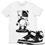 1s Black White shirt to match jordans Cyborg Bear sneaker tees Air Jordan 1 Black White SNRT Sneaker Release Tees unisex cotton White 1 crew neck shirt