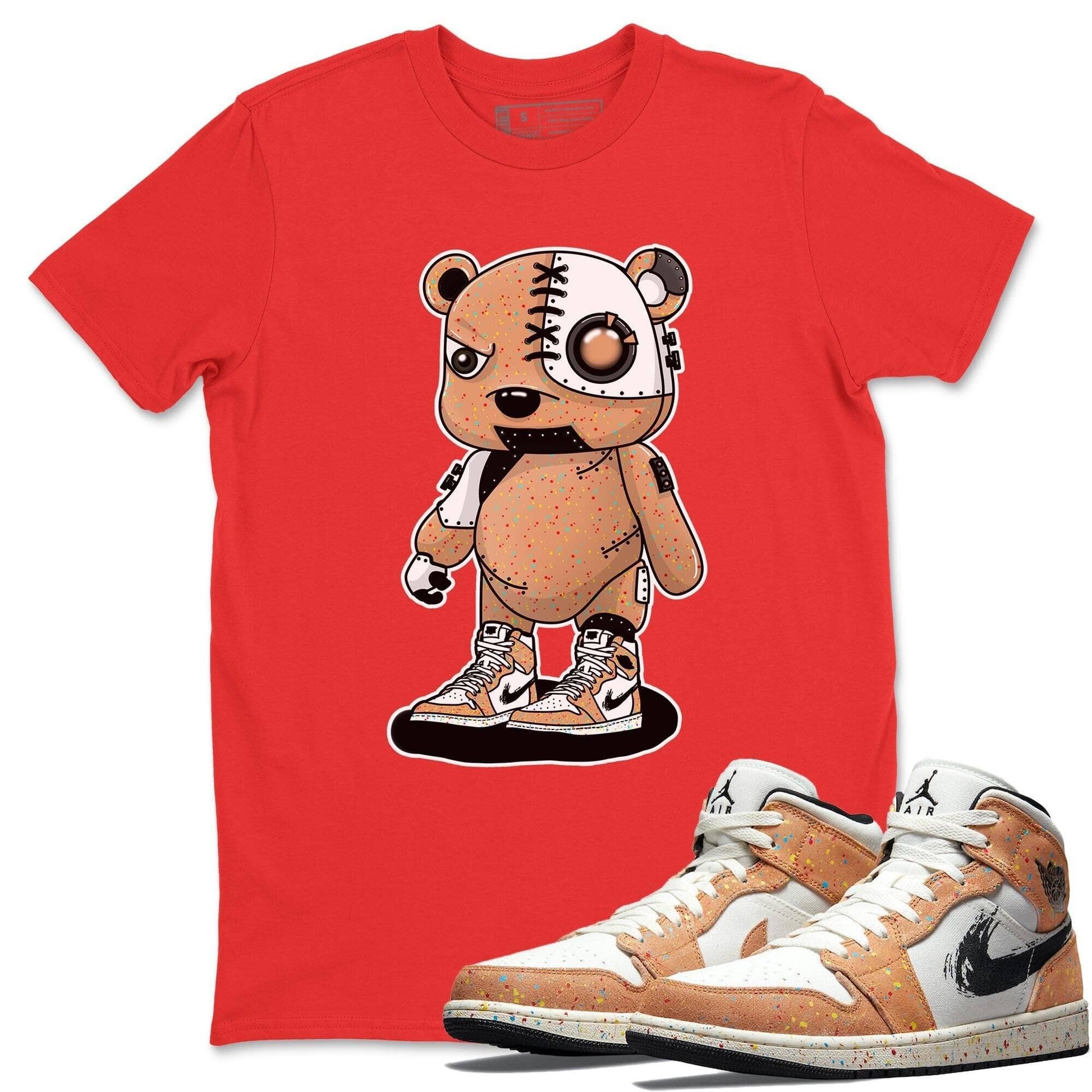 Jordan 1 Brushstroke Sneaker Match Tees Cyborg Bear Sneaker Tees Jordan 1 Brushstroke Sneaker Release Tees Unisex Shirts