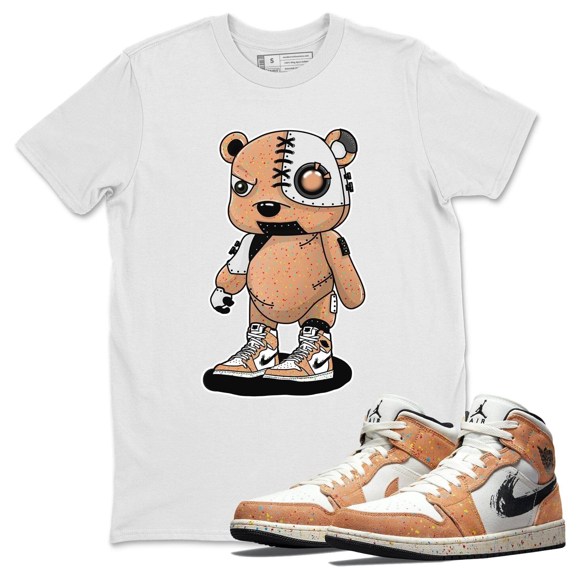 Jordan 1 Brushstroke Sneaker Match Tees Cyborg Bear Sneaker Tees Jordan 1 Brushstroke Sneaker Release Tees Unisex Shirts