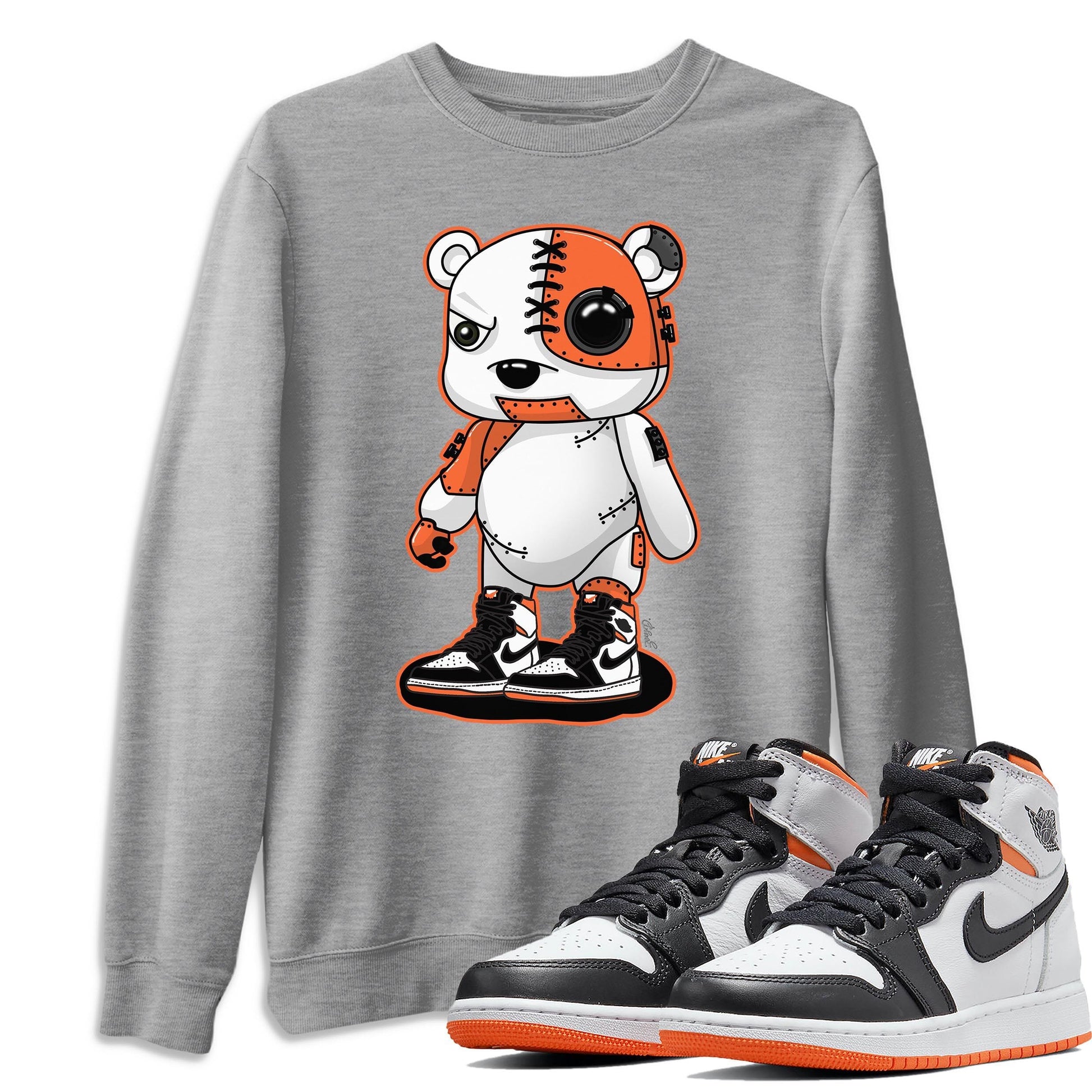 Jordan 1 Electro Orange Sneaker Match Tees Cyborg Bear Sneaker Tees Jordan 1 Electro Orange Sneaker Release Tees Unisex Shirts
