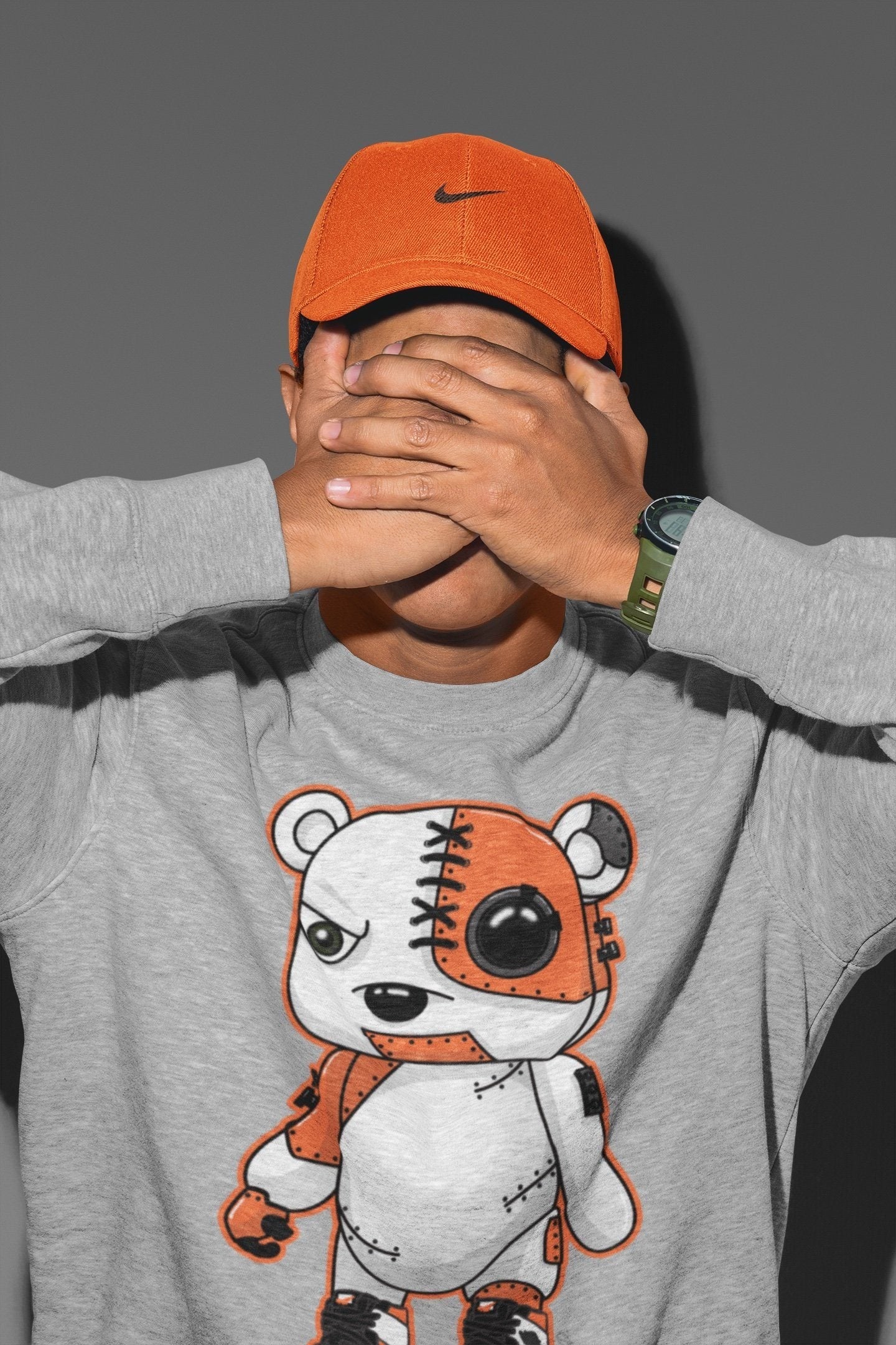 Jordan 1 Electro Orange Sneaker Match Tees Cyborg Bear Sneaker Tees Jordan 1 Electro Orange Sneaker Release Tees Unisex Shirts