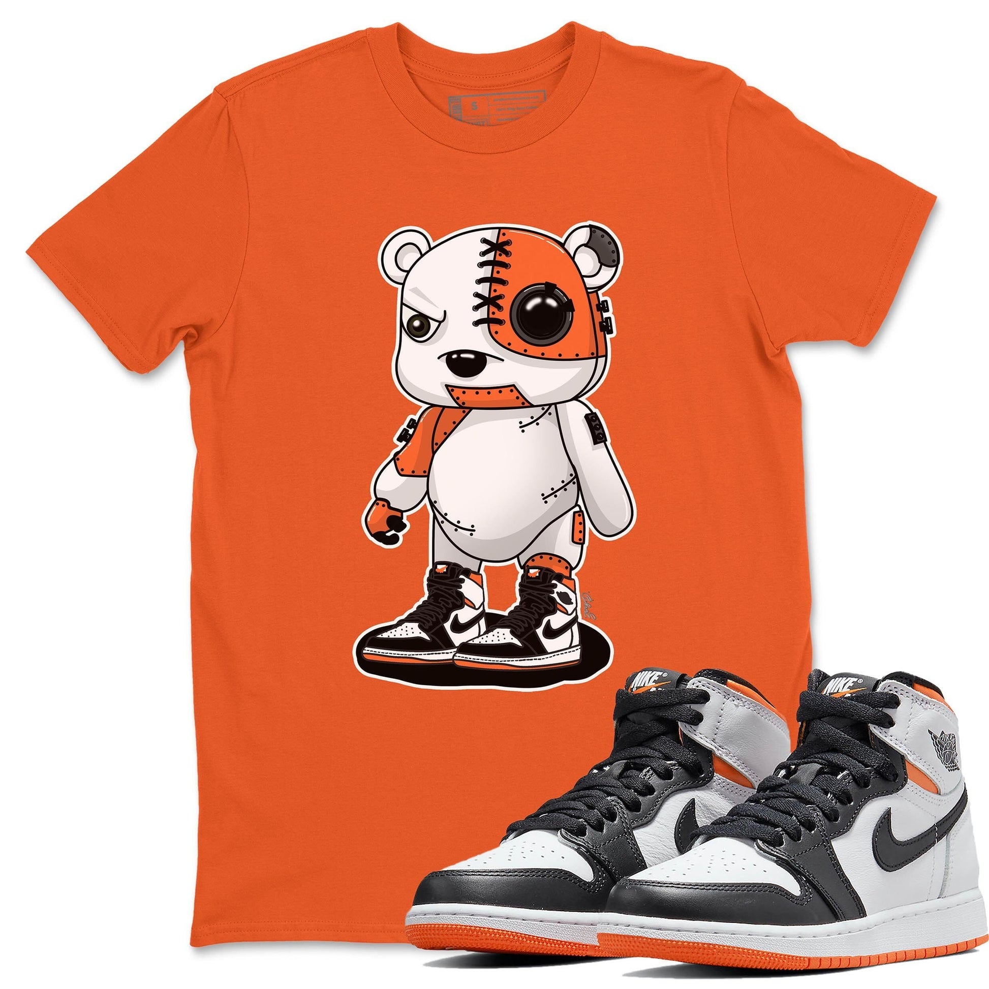 Jordan 1 Electro Orange Sneaker Match Tees Cyborg Bear Sneaker Tees Jordan 1 Electro Orange Sneaker Release Tees Unisex Shirts