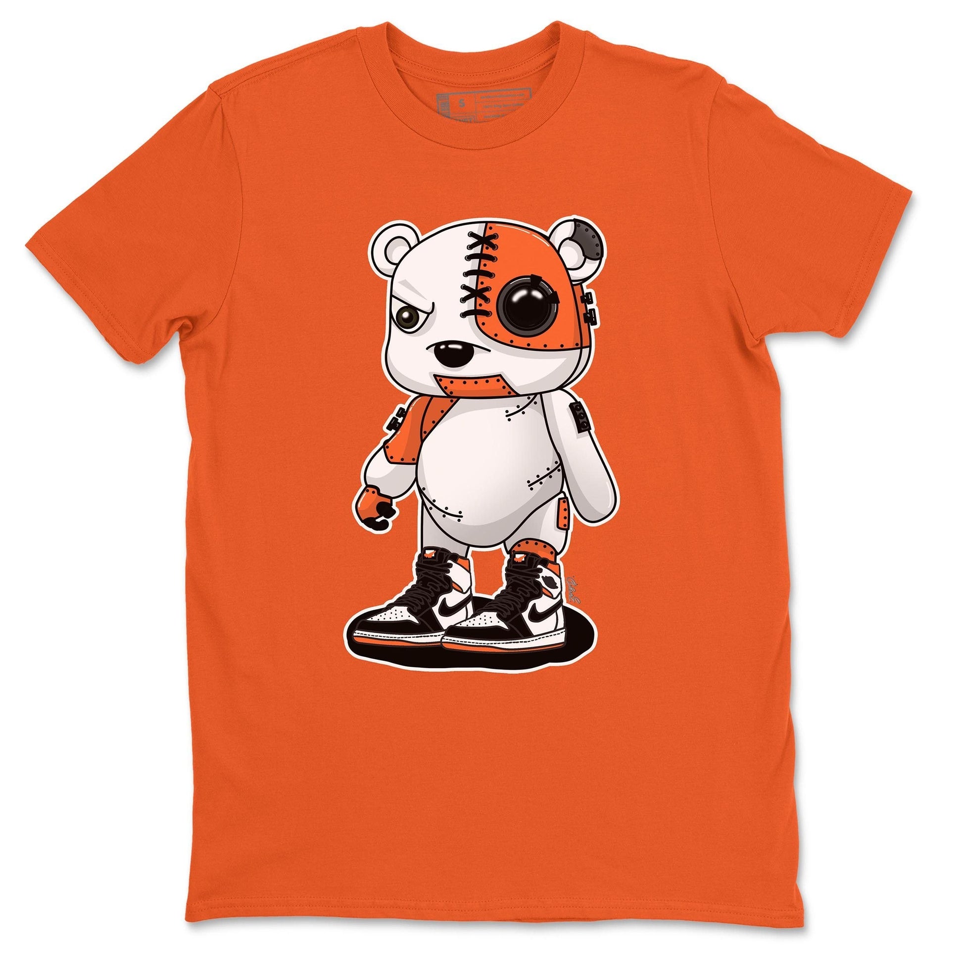 Jordan 1 Electro Orange Sneaker Match Tees Cyborg Bear Sneaker Tees Jordan 1 Electro Orange Sneaker Release Tees Unisex Shirts