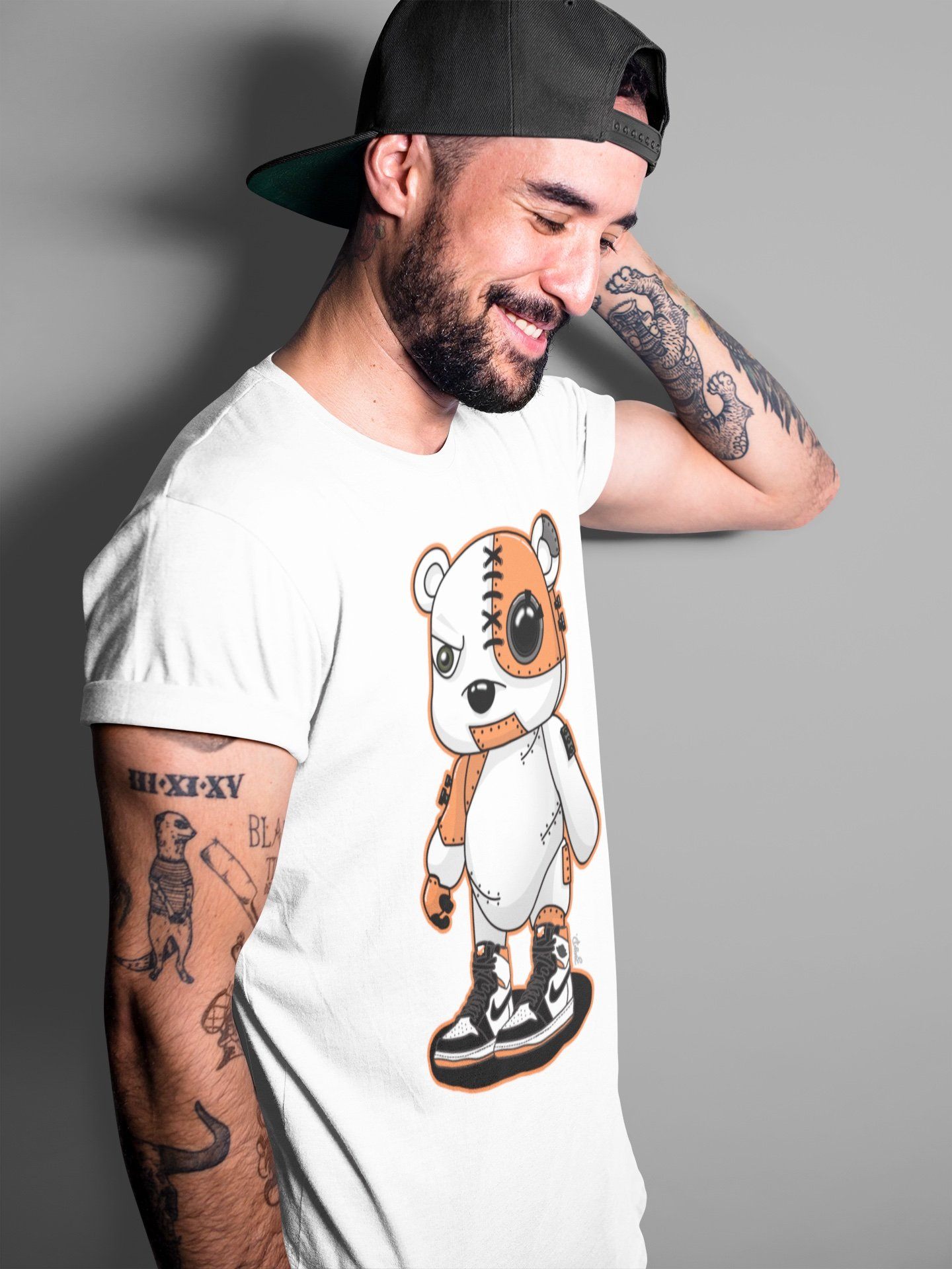 Jordan 1 Electro Orange Sneaker Match Tees Cyborg Bear Sneaker Tees Jordan 1 Electro Orange Sneaker Release Tees Unisex Shirts