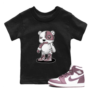 Air Jordan 1 Mauve shirt to match jordans Cyborg Bear sneaker tees AJ1 Mauve SNRT Sneaker Tees Sneaker Matching Clothing Brand Baby Toddler Black 1 T-Shirt