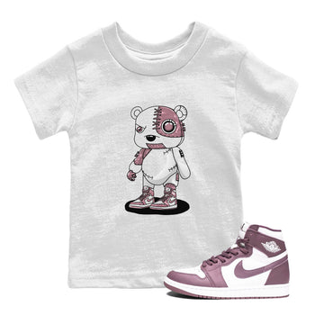 Air Jordan 1 Mauve shirt to match jordans Cyborg Bear sneaker tees AJ1 Mauve SNRT Sneaker Tees Sneaker Matching Clothing Brand Baby Toddler White 1 T-Shirt