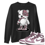 Air Jordan 1 Mauve shirt to match jordans Cyborg Bear sneaker tees AJ1 Mauve SNRT Sneaker Tees Sneaker Matching Clothing Brand Unisex Sneaker Tee Black 1 T-Shirt