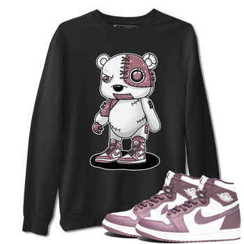 Air Jordan 1 Mauve shirt to match jordans Cyborg Bear sneaker tees AJ1 Mauve SNRT Sneaker Tees Sneaker Matching Clothing Brand Unisex Sneaker Tee Black 1 T-Shirt