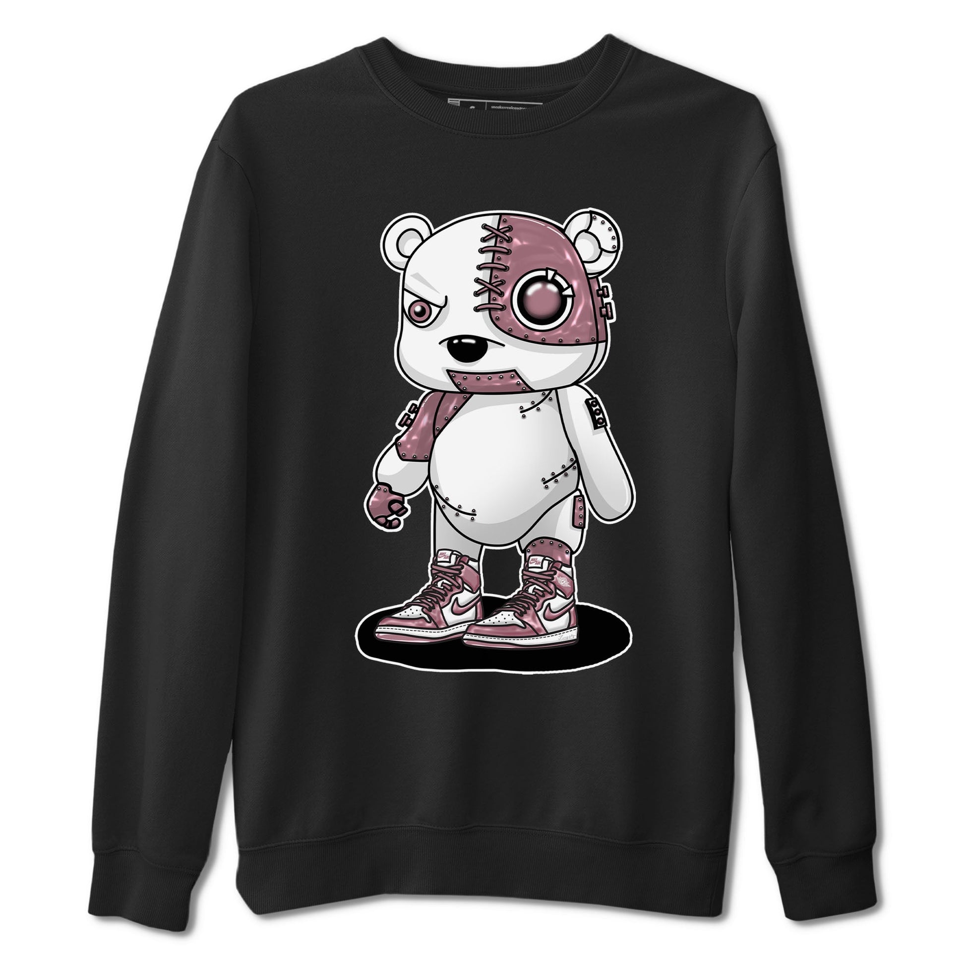 Air Jordan 1 Mauve shirt to match jordans Cyborg Bear sneaker tees AJ1 Mauve SNRT Sneaker Tees Sneaker Matching Clothing Brand Unisex Sneaker Tee Black 2 T-Shirt