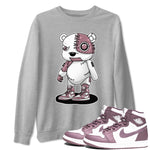 Air Jordan 1 Mauve shirt to match jordans Cyborg Bear sneaker tees AJ1 Mauve SNRT Sneaker Tees Sneaker Matching Clothing Brand Unisex Sneaker Tee Heather Grey 1 T-Shirt