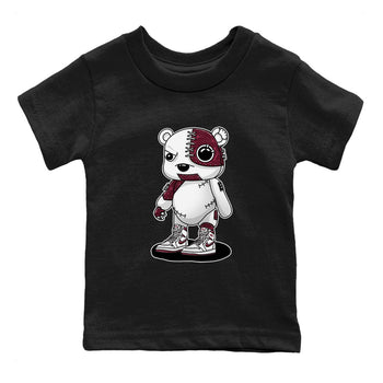AJ1 Metalic Burgundy shirt to match jordans Cyborg Bear sneaker tees Air Jordan 1 Metalic Burgundy SNRT sneaker release tees baby toddler Black 2 cotton Shirt