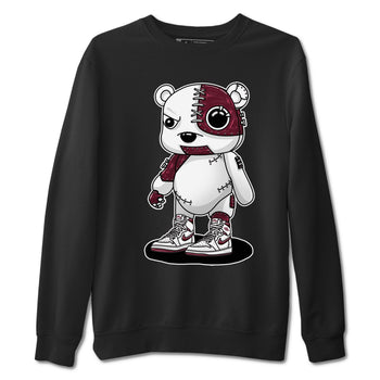 AJ1 Metalic Burgundy shirt to match jordans Cyborg Bear sneaker tees Air Jordan 1 Metalic Burgundy SNRT Sneaker Release Tees unisex cotton Black 2 crew neck shirt