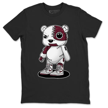 AJ1 Metalic Burgundy shirt to match jordans Cyborg Bear sneaker tees Air Jordan 1 Metalic Burgundy SNRT Sneaker Release Tees unisex cotton Black 2 crew neck shirt
