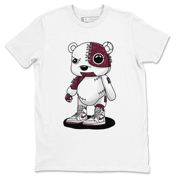AJ1 Metalic Burgundy shirt to match jordans Cyborg Bear sneaker tees Air Jordan 1 Metalic Burgundy SNRT Sneaker Release Tees unisex cotton White 2 crew neck shirt