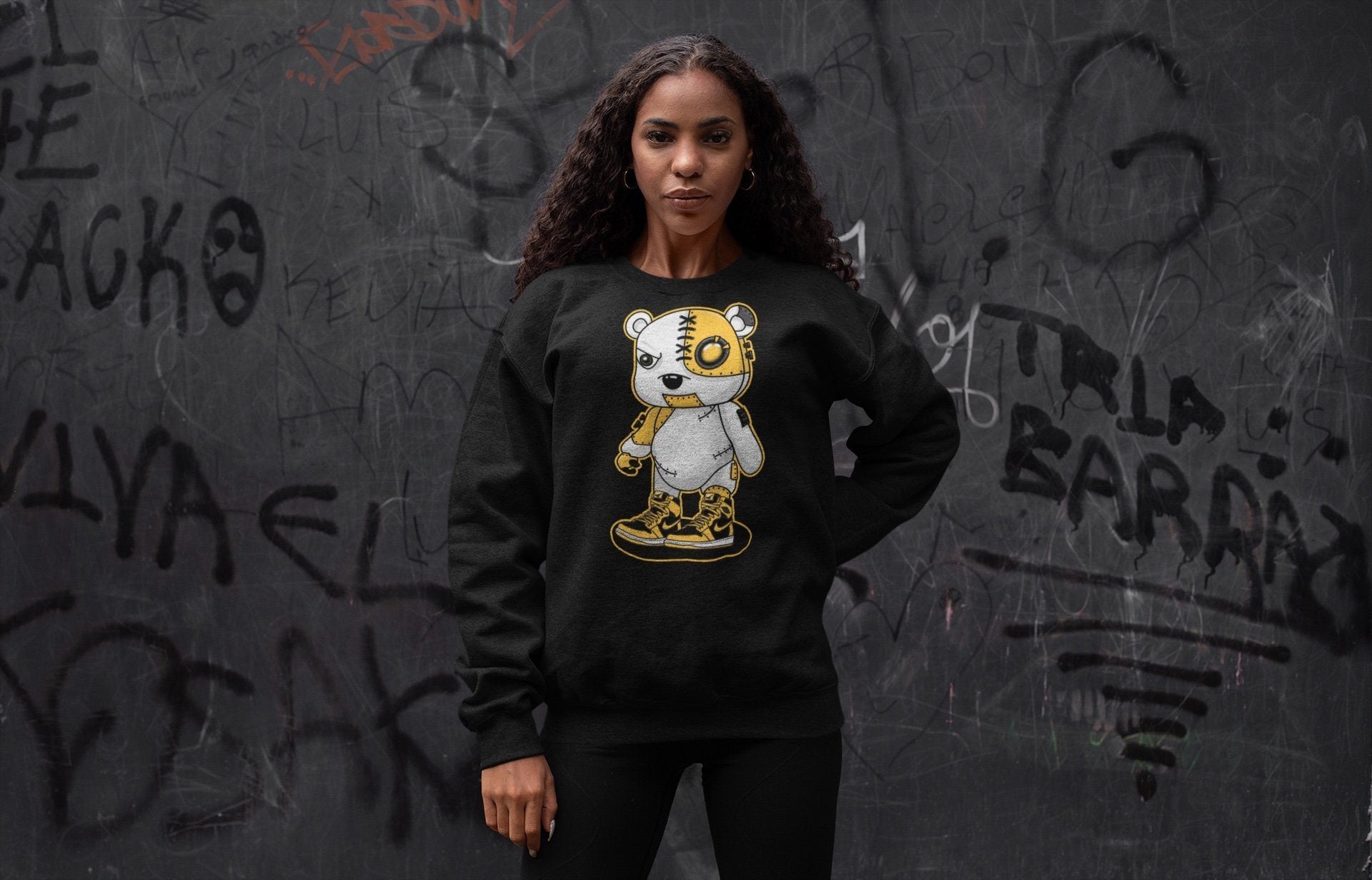 Jordan 1 Pollen Sneaker Match Tees Cyborg Bear Sneaker Tees Jordan 1 Pollen Sneaker Release Tees Unisex Shirts