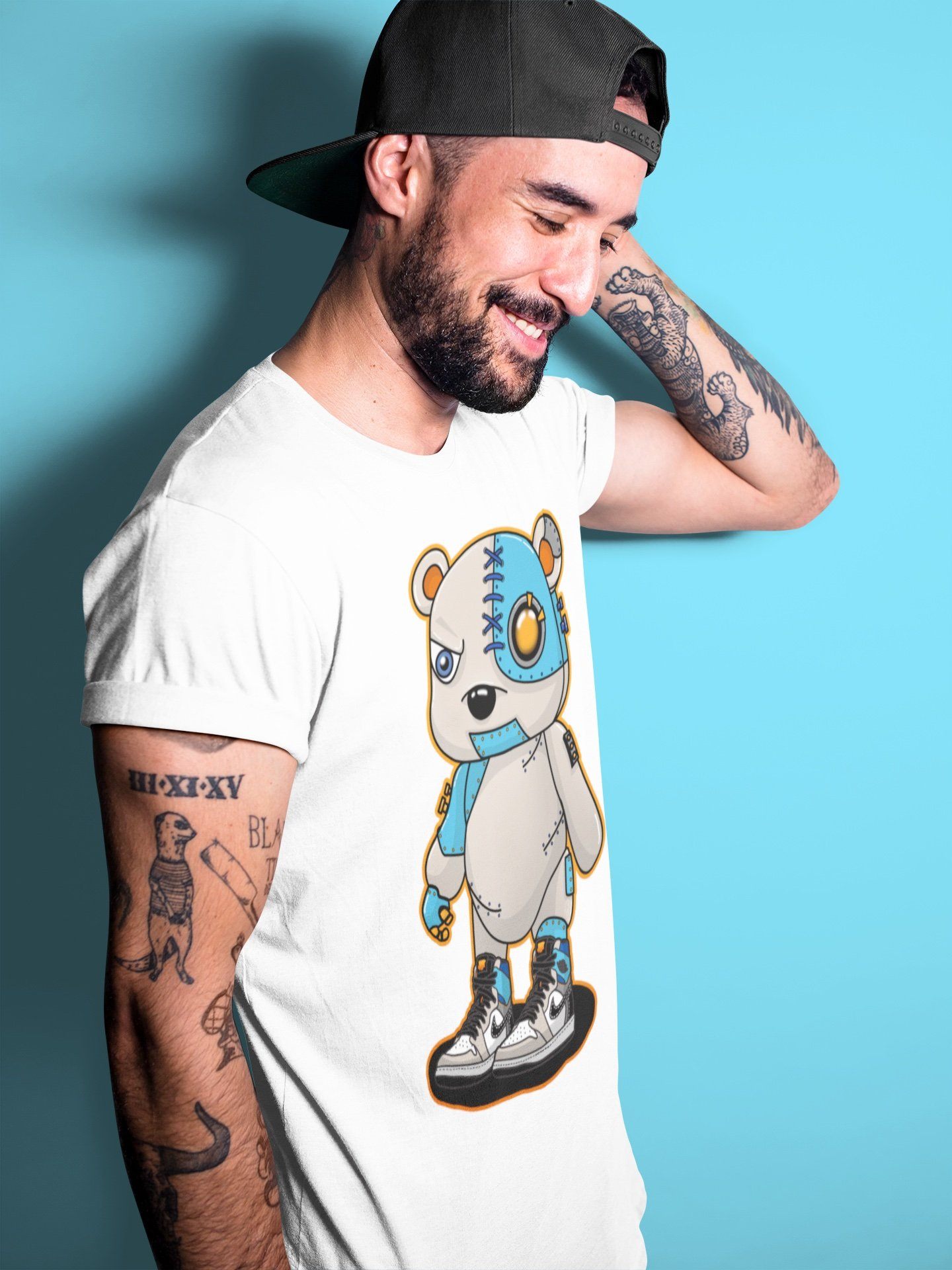 Jordan 1 Prototype Sneaker Match Tees Cyborg Bear Sneaker Tees Jordan 1 Prototype Sneaker Release Tees Unisex Shirts