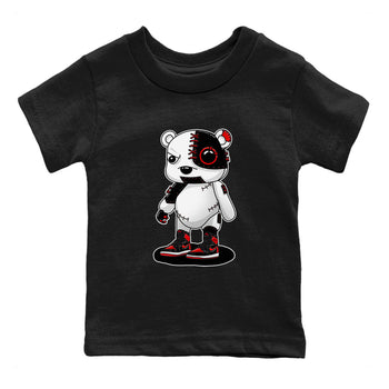 Air Jordan 1 Satin Bred shirt to match jordans Cyborg Bear sneaker tees AJ1 Retro Satin Bred SNRT Sneaker Tees Sneaker Matching Clothing Brand Baby Toddler Black 2 T-Shirt