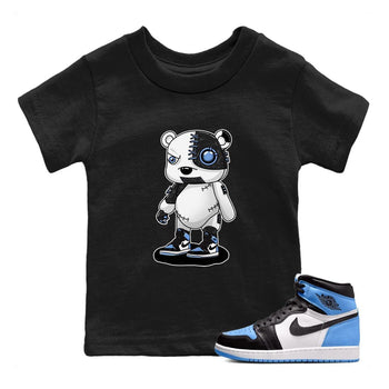 Air Jordan 1 Retro High OG University Blue shirt to match jordans Cyborg Bear sneaker tees Air Jordan 1 UNC Toe SNRT Sneaker Release Tees Baby Toddler Black 1 T-Shirt