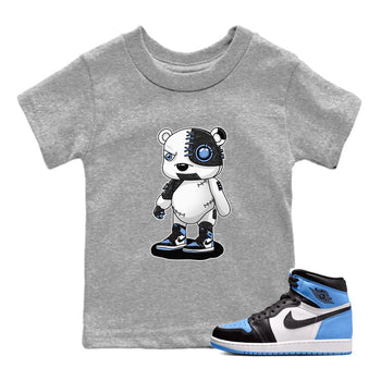 Air Jordan 1 Retro High OG University Blue shirt to match jordans Cyborg Bear sneaker tees Air Jordan 1 UNC Toe SNRT Sneaker Release Tees Baby Toddler Heather Grey 1 T-Shirt