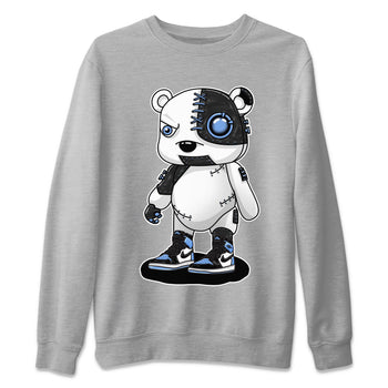 Air Jordan 1 Retro High OG University Blue shirt to match jordans Cyborg Bear sneaker tees Air Jordan 1 UNC Toe SNRT Sneaker Release Tees Unisex Heather Grey 2 T-Shirt