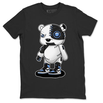 Air Jordan 1 Retro High OG University Blue shirt to match jordans Cyborg Bear sneaker tees Air Jordan 1 UNC Toe SNRT Sneaker Release Tees Unisex Black 2 T-Shirt