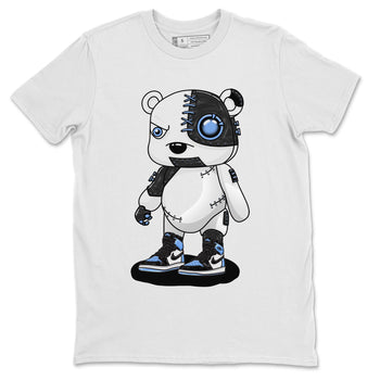 Air Jordan 1 Retro High OG University Blue shirt to match jordans Cyborg Bear sneaker tees Air Jordan 1 UNC Toe SNRT Sneaker Release Tees Unisex White 2 T-Shirt