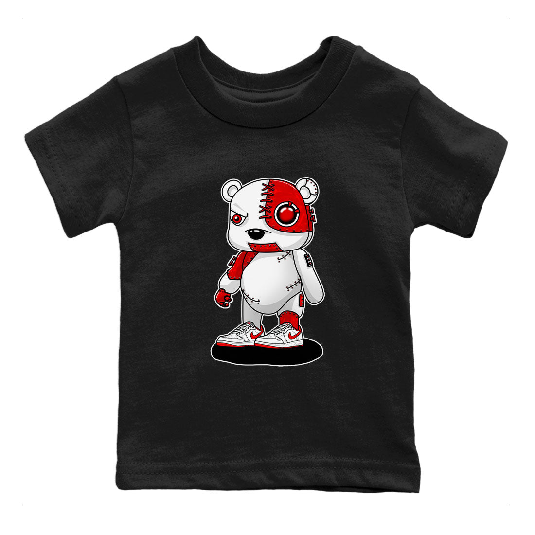 1s Low University Red shirt to match jordans Cyborg Bear sneaker tees Air Jordan 1 University Red SNRT Sneaker Tees Sneaker Matching Clothing Brand Baby Toddler Black 2 T-Shirt