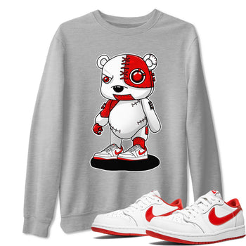 1s Low University Red shirt to match jordans Cyborg Bear sneaker tees Air Jordan 1 University Red SNRT Sneaker Tees Sneaker Matching Clothing Brand Unisex Sneaker Tee Heather Grey 1 T-Shirt