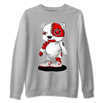 1s Low University Red shirt to match jordans Cyborg Bear sneaker tees Air Jordan 1 University Red SNRT Sneaker Tees Sneaker Matching Clothing Brand Unisex Sneaker Tee Heather Grey 2 T-Shirt