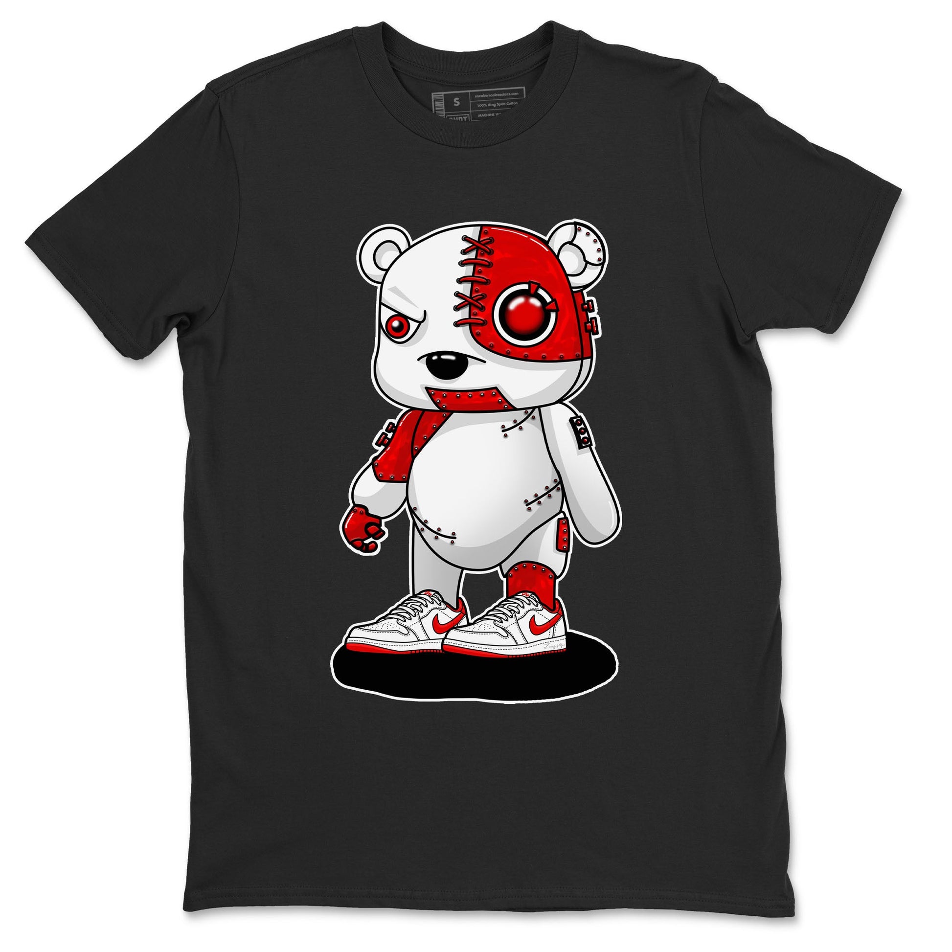 1s Low University Red shirt to match jordans Cyborg Bear sneaker tees Air Jordan 1 University Red SNRT Sneaker Tees Sneaker Matching Clothing Brand Unisex Sneaker Tee Black 2 T-Shirt