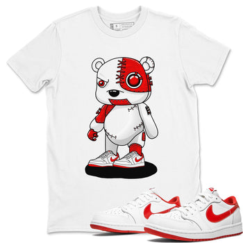 1s Low University Red shirt to match jordans Cyborg Bear sneaker tees Air Jordan 1 University Red SNRT Sneaker Tees Sneaker Matching Clothing Brand Unisex Sneaker Tee White 1 T-Shirt