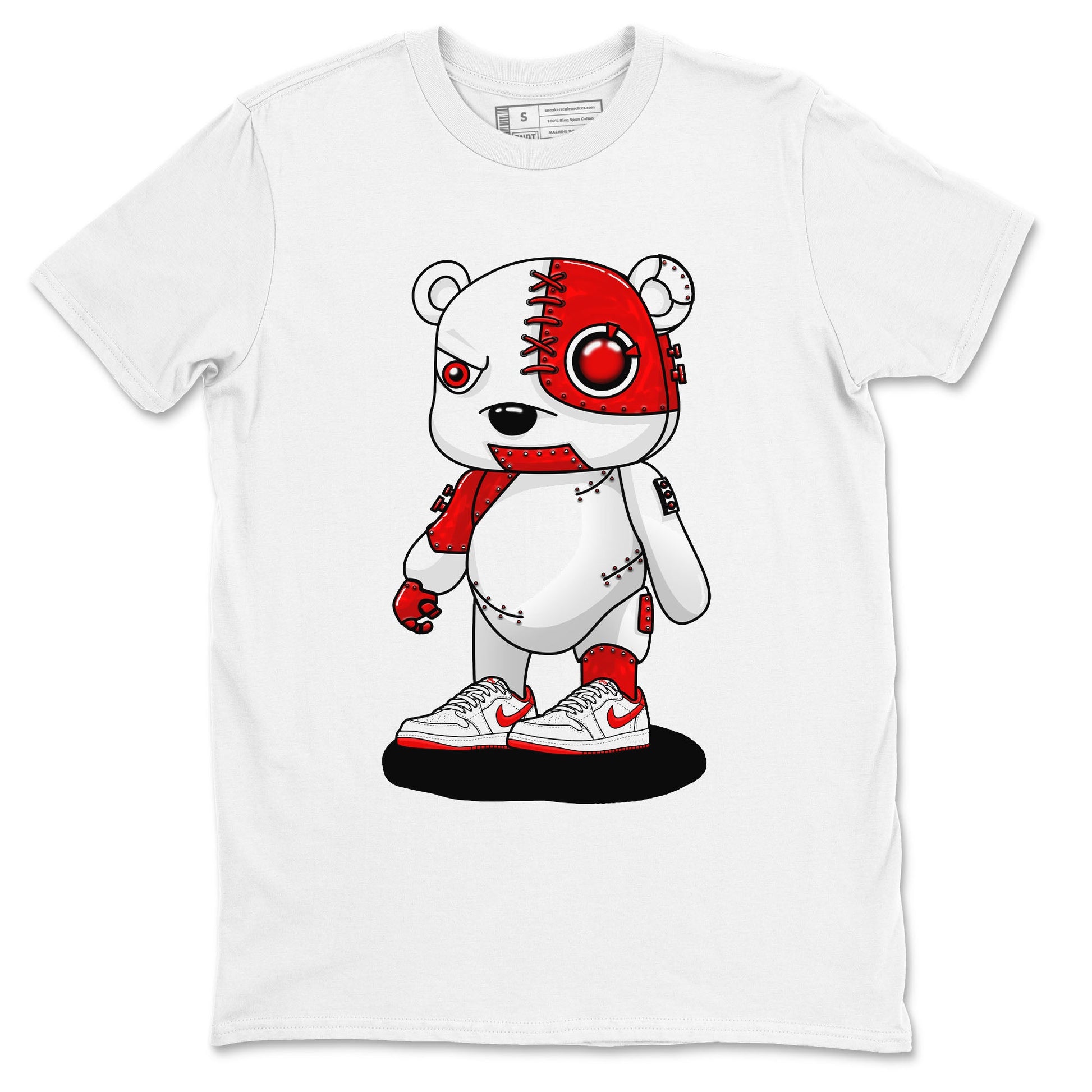 1s Low University Red shirt to match jordans Cyborg Bear sneaker tees Air Jordan 1 University Red SNRT Sneaker Tees Sneaker Matching Clothing Brand Unisex Sneaker Tee White 2 T-Shirt