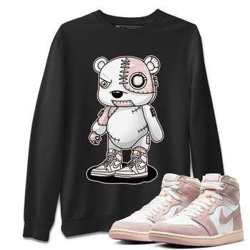 Air Jordan 1 Washed Pink Sneaker Match Tees Cyborg Bear Sneaker Tees AJ1 Washed Pink Sneaker Release Tees Unisex Shirts Black 1
