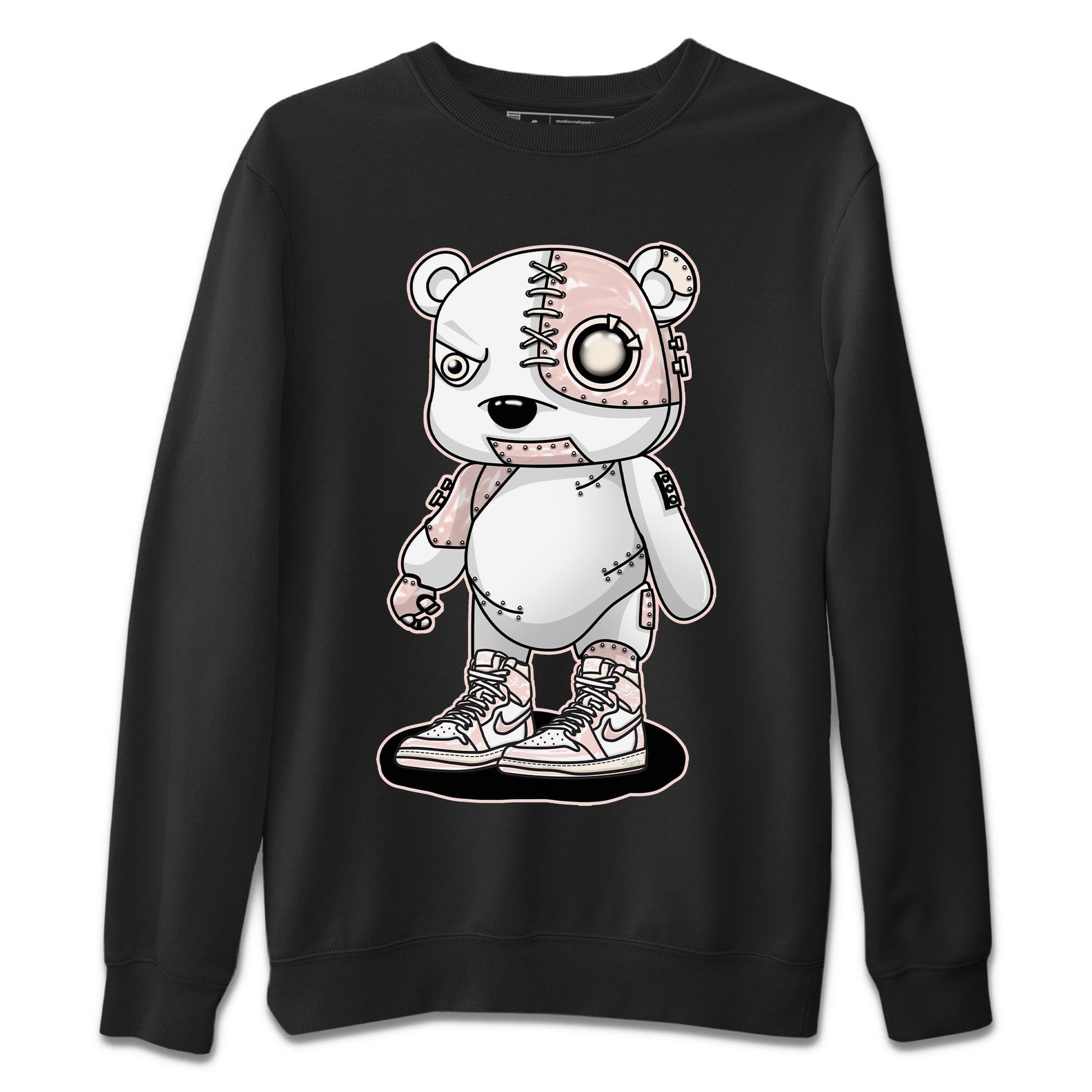Air Jordan 1 Washed Pink Sneaker Match Tees Cyborg Bear Sneaker Tees AJ1 Washed Pink Sneaker Release Tees Unisex Shirts Black 2