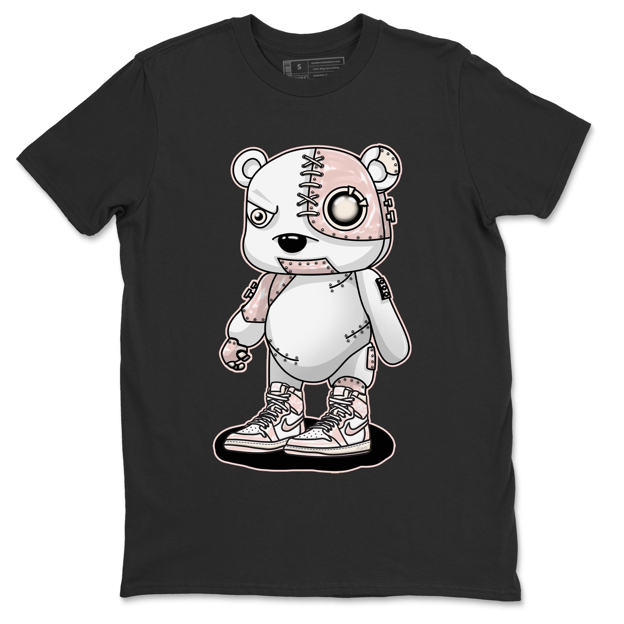 Air Jordan 1 Washed Pink Sneaker Match Tees Cyborg Bear Sneaker Tees AJ1 Washed Pink Sneaker Release Tees Unisex Shirts Black 2