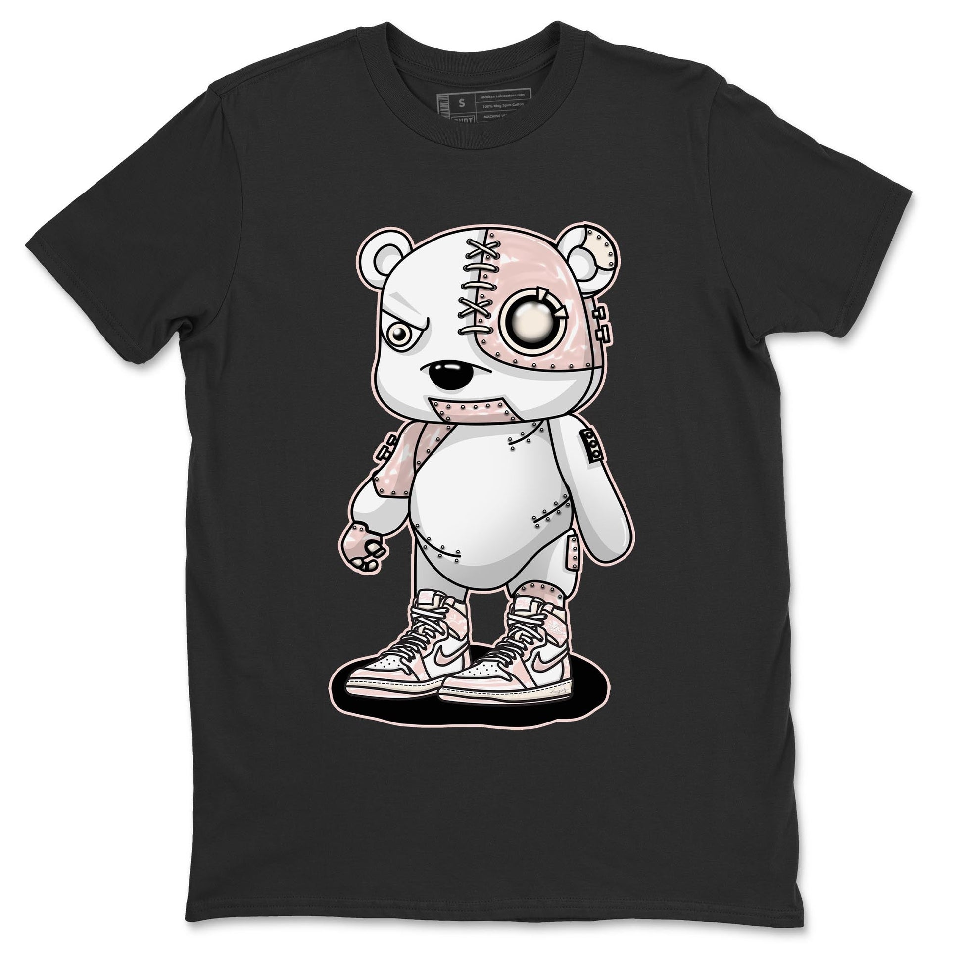 Air Jordan 1 Washed Pink Sneaker Match Tees Cyborg Bear Sneaker Tees AJ1 Washed Pink Sneaker Release Tees Unisex Shirts Black 2