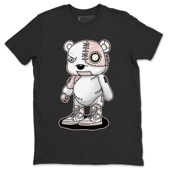 Air Jordan 1 Washed Pink Sneaker Match Tees Cyborg Bear Sneaker Tees AJ1 Washed Pink Sneaker Release Tees Unisex Shirts Black 2