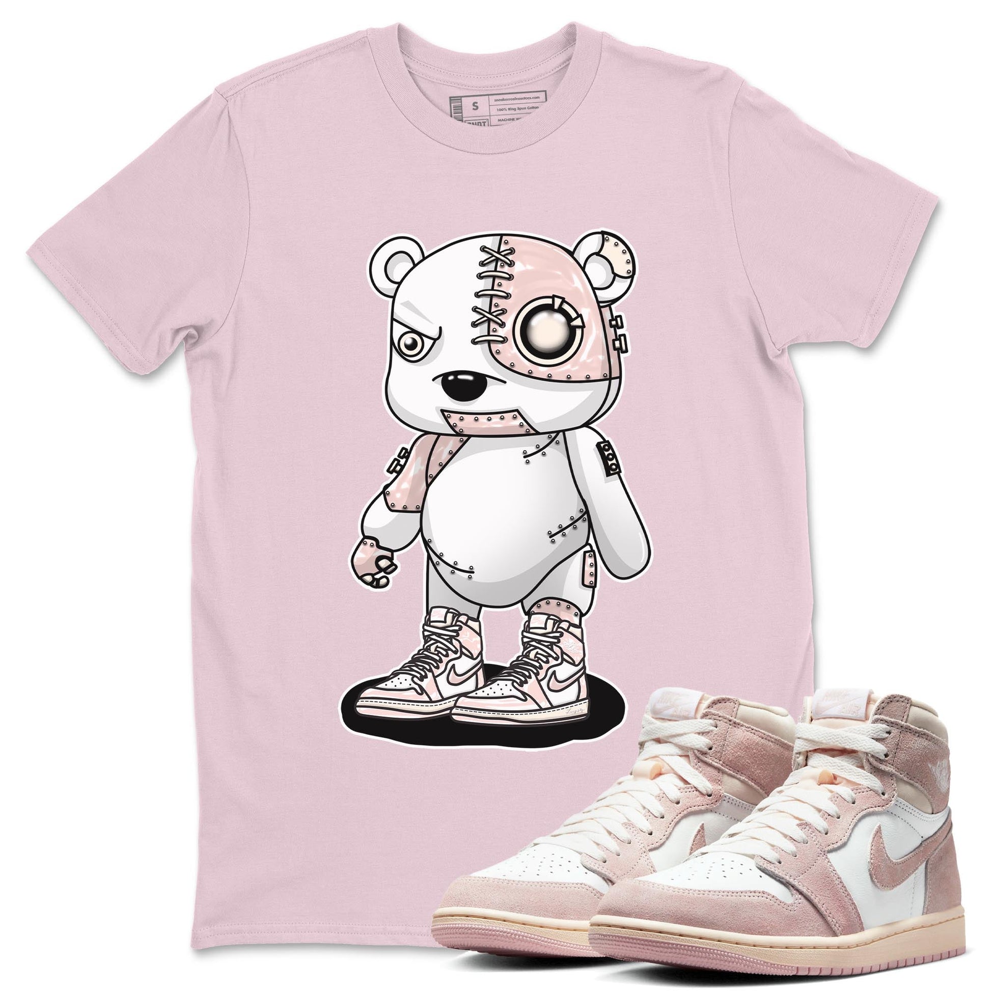 Air Jordan 1 Washed Pink Sneaker Match Tees Cyborg Bear Sneaker Tees AJ1 Washed Pink Sneaker Release Tees Unisex Shirts Pink 1