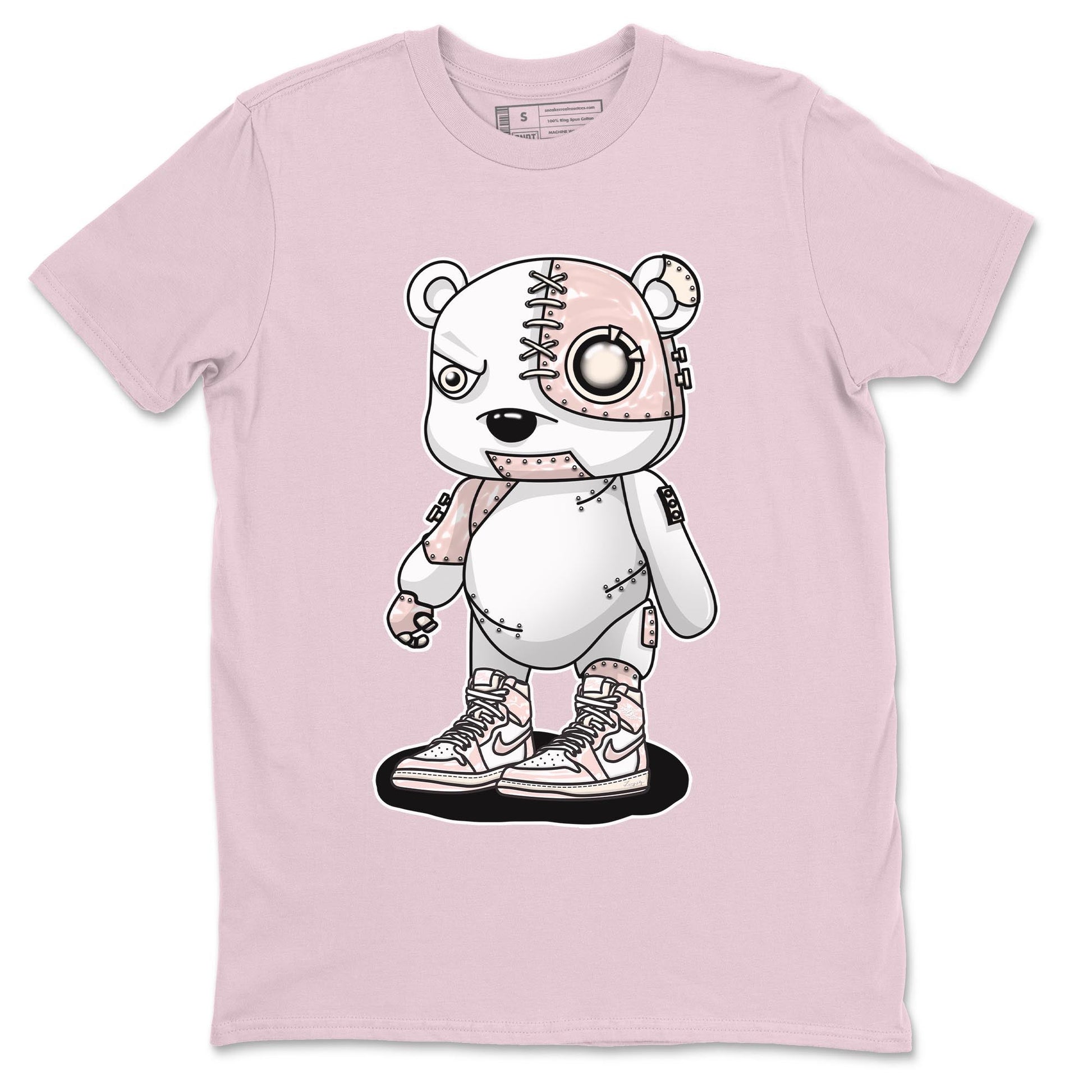 Air Jordan 1 Washed Pink Sneaker Match Tees Cyborg Bear Sneaker Tees AJ1 Washed Pink Sneaker Release Tees Unisex Shirts Pink 2