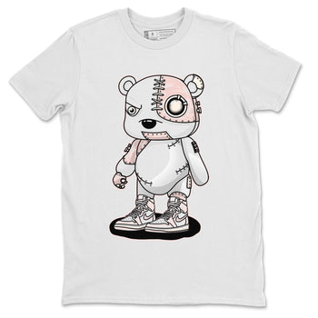 Air Jordan 1 Washed Pink Sneaker Match Tees Cyborg Bear Sneaker Tees AJ1 Washed Pink Sneaker Release Tees Unisex Shirts White 2