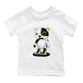 1s Yellow Ochre shirt to match jordans Cyborg Bear sneaker tees Air Jordan 1 High OG Yellow Ochre SNRT sneaker release tees baby toddler White 2 cotton Shirt