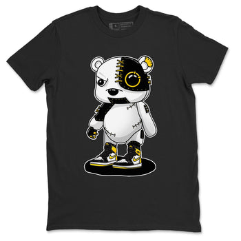 1s Yellow Ochre shirt to match jordans Cyborg Bear sneaker tees Air Jordan 1 High OG Yellow Ochre SNRT Sneaker Release Tees unisex cotton Black 2 crew neck shirt